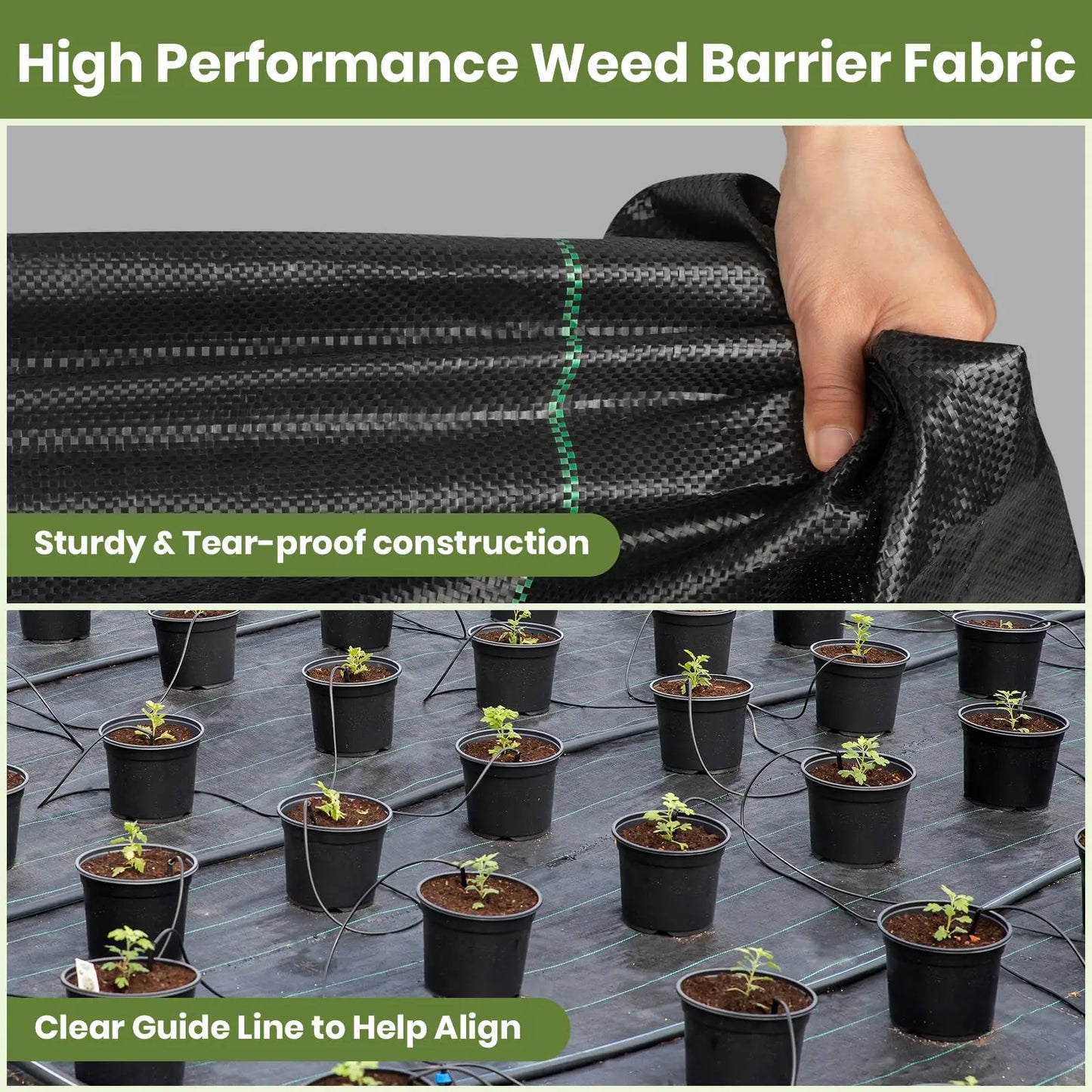 Unkrautvlies Fabric Film Tuch 1m X 10m Uv-Stable And Water-Permeable , Unkrautschutzmatte Bodendecker Garden Film, Garden Fleece