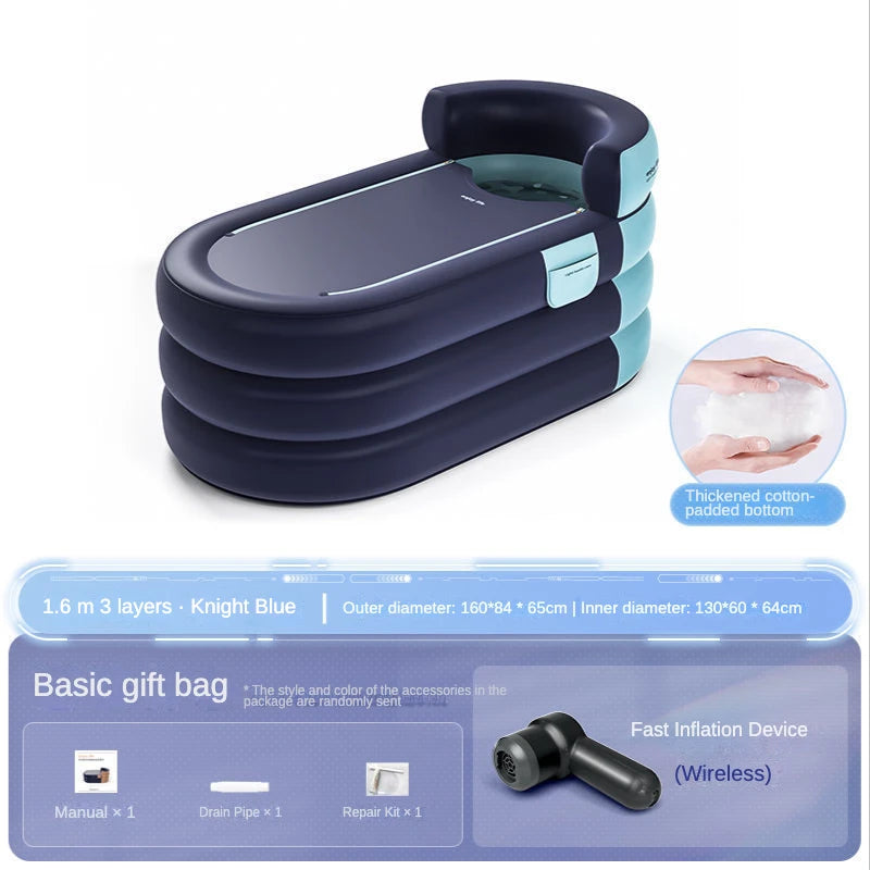 Adult Portable Bathtub Folding Bath tub Bucket Body Sauna Shower Steam Inflatable Whirlpool Bathtub Simple Bathroom Supplies