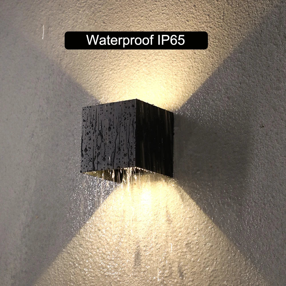 Outdoor Waterproof Wall Lamp Modern Square Aluminum Black White Gray Wall Lighting Porch Courtyard Lamp Exterior Wall Fixture