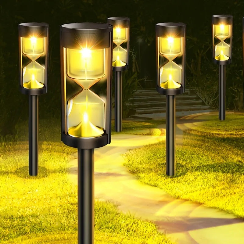 4 Pcs Solar Hourglass Lawn Lamp IP65 Waterproof Garden Light Flashing LED Landscape Light for Outdoor Garden Landscape Patio
