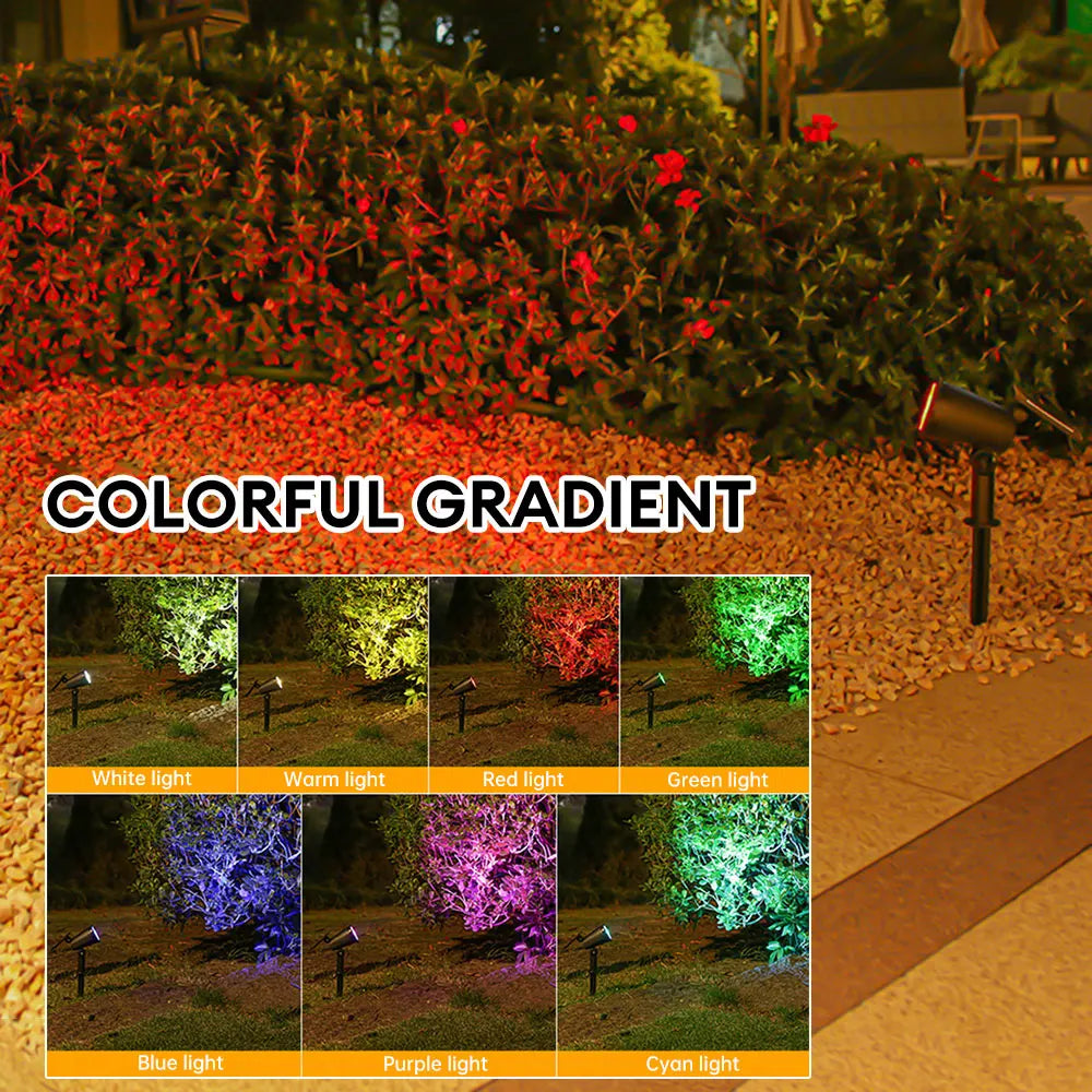 Outdoor Solar Spotlight 9LEDs Brightness Adjustable Spot Lights IP65 Waterproof Solar Spotlight for Garden Patios Porches