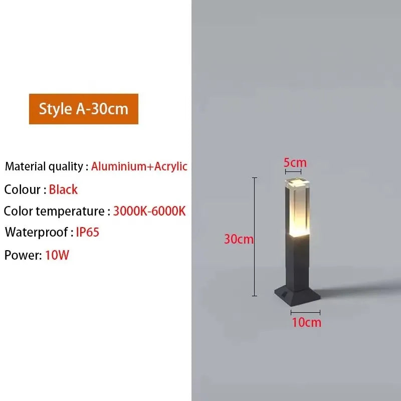 Outdoor LP65 waterproof lawn light LED 10W aluminum acrylic light, park square garden courtyard landscape light AC85-265V