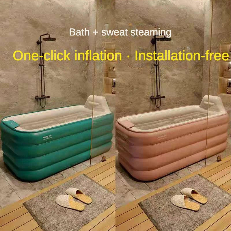 Adult Portable Bathtub Folding Bath tub Bucket Body Sauna Shower Steam Inflatable Whirlpool Bathtub Simple Bathroom Supplies
