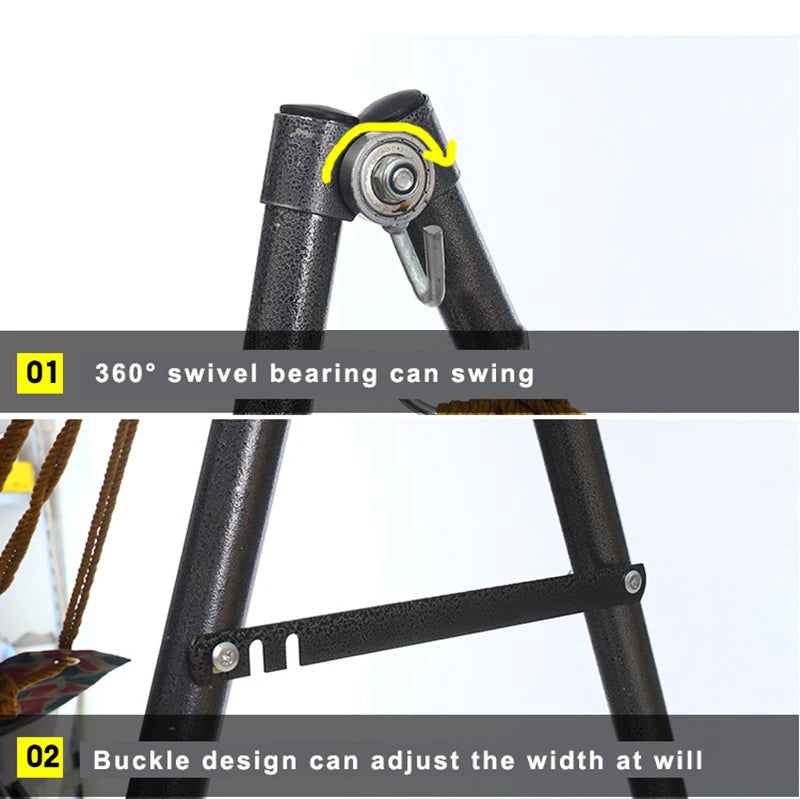2-in-1 Hammock Hanging Chair fold Camping Thicken Swinging Chair Outdoor Hanging Bed Canvas Rocking Chair with Hammock Stand