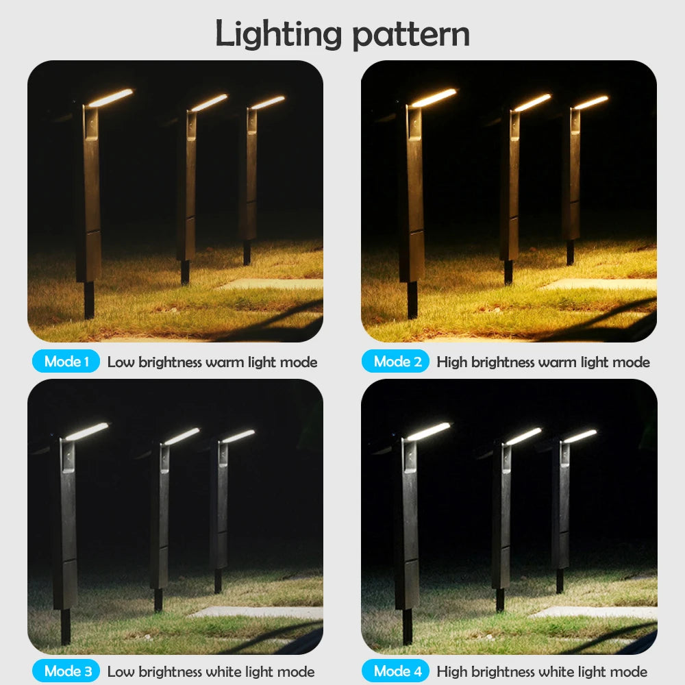 Super Bright Solar Powered Pathway Lights Outdoor Waterproof Lands Modes Driveway Sidewalk Walkway Garden Decor