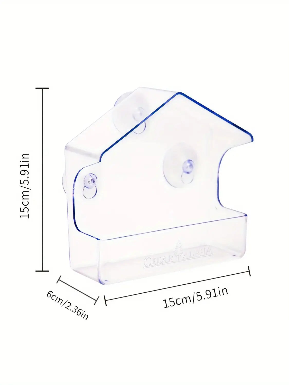 1pc Window Bird Feeder For Outside, Transparent Plastic Window Bird Feeders With Strong Suction Cups, Transparent Birds Food
