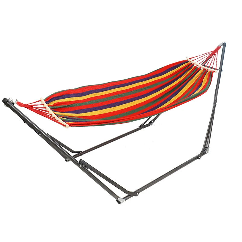 2-in-1 Hammock Hanging Chair fold Camping Thicken Swinging Chair Outdoor Hanging Bed Canvas Rocking Chair with Hammock Stand