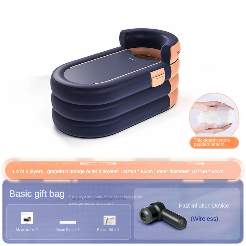 Adult Portable Bathtub Folding Bath tub Bucket Body Sauna Shower Steam Inflatable Whirlpool Bathtub Simple Bathroom Supplies