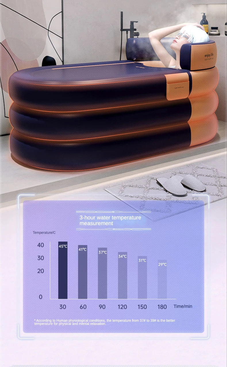 Adult Portable Bathtub Folding Bath tub Bucket Body Sauna Shower Steam Inflatable Whirlpool Bathtub Simple Bathroom Supplies