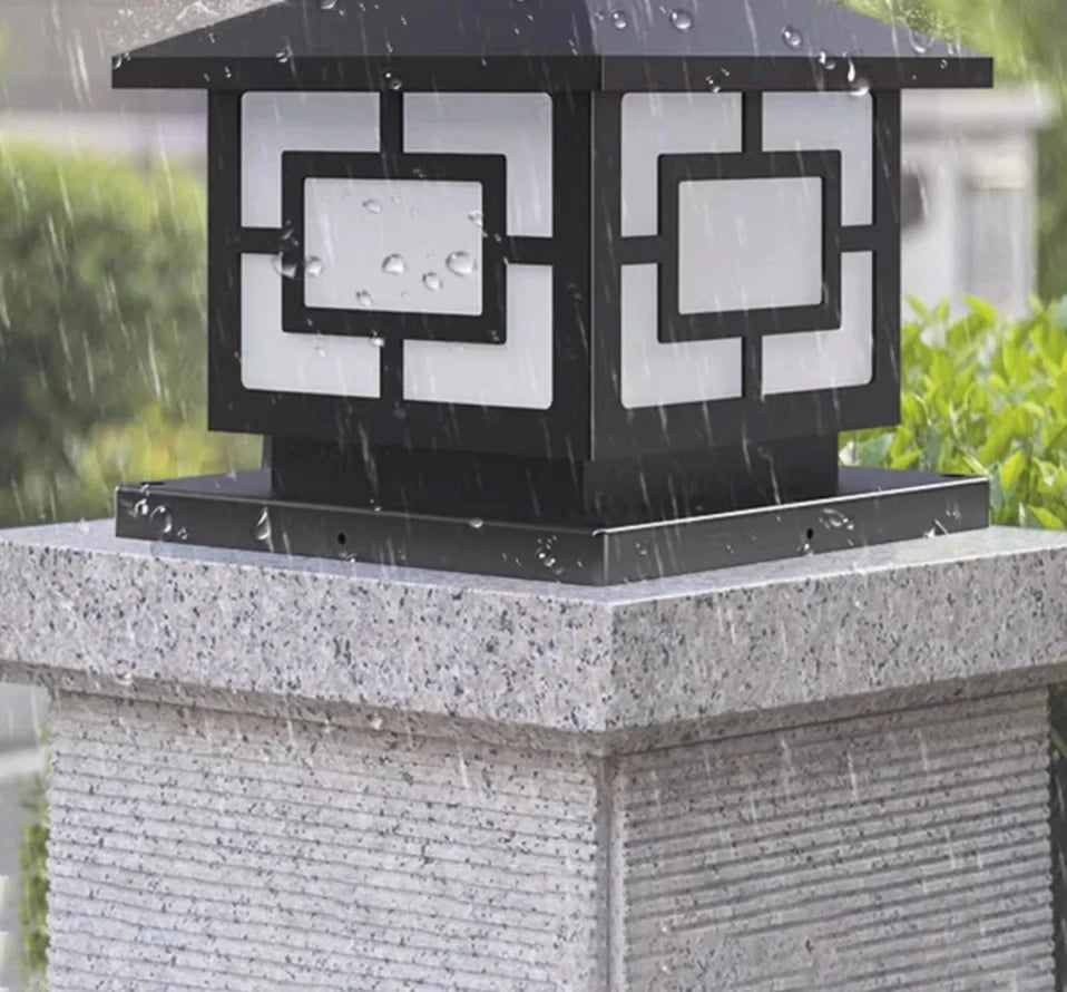 Outdoors LED Solar Lights Waterproof Solar Column Light Classical style Timed with Remote Control LED Light for Garden Patio