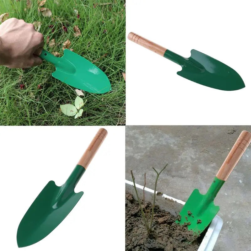 Wooden Handle Reinforced Gardening Shovel Loose Soil Planting Easy Use