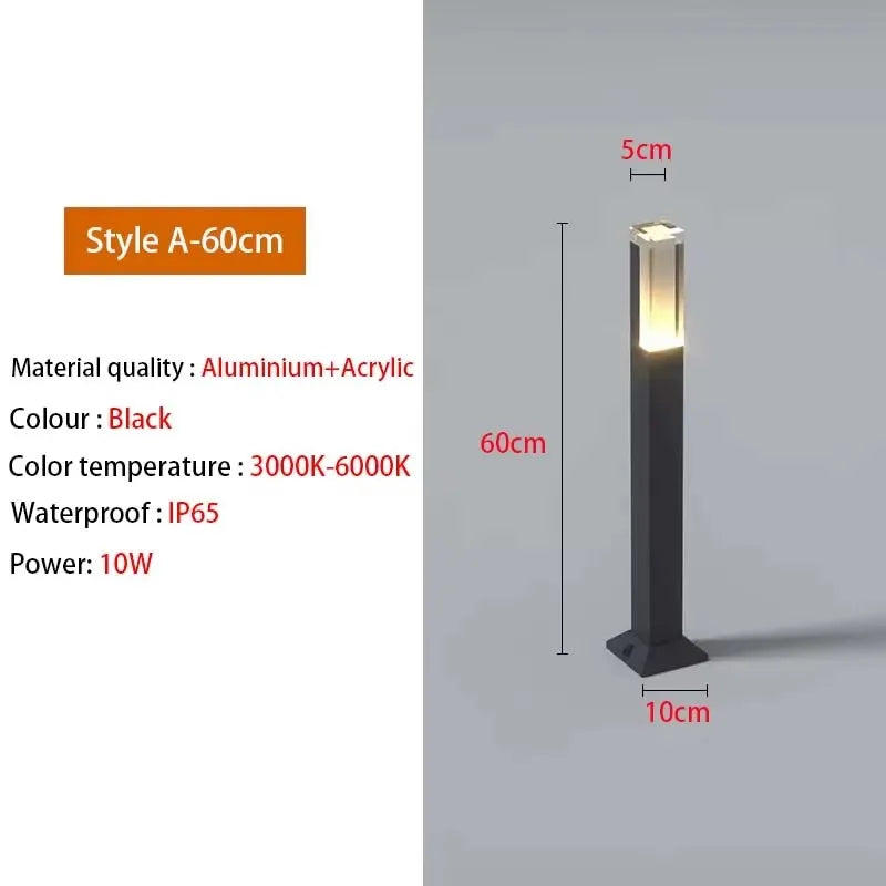 Outdoor LP65 waterproof lawn light LED 10W aluminum acrylic light, park square garden courtyard landscape light AC85-265V