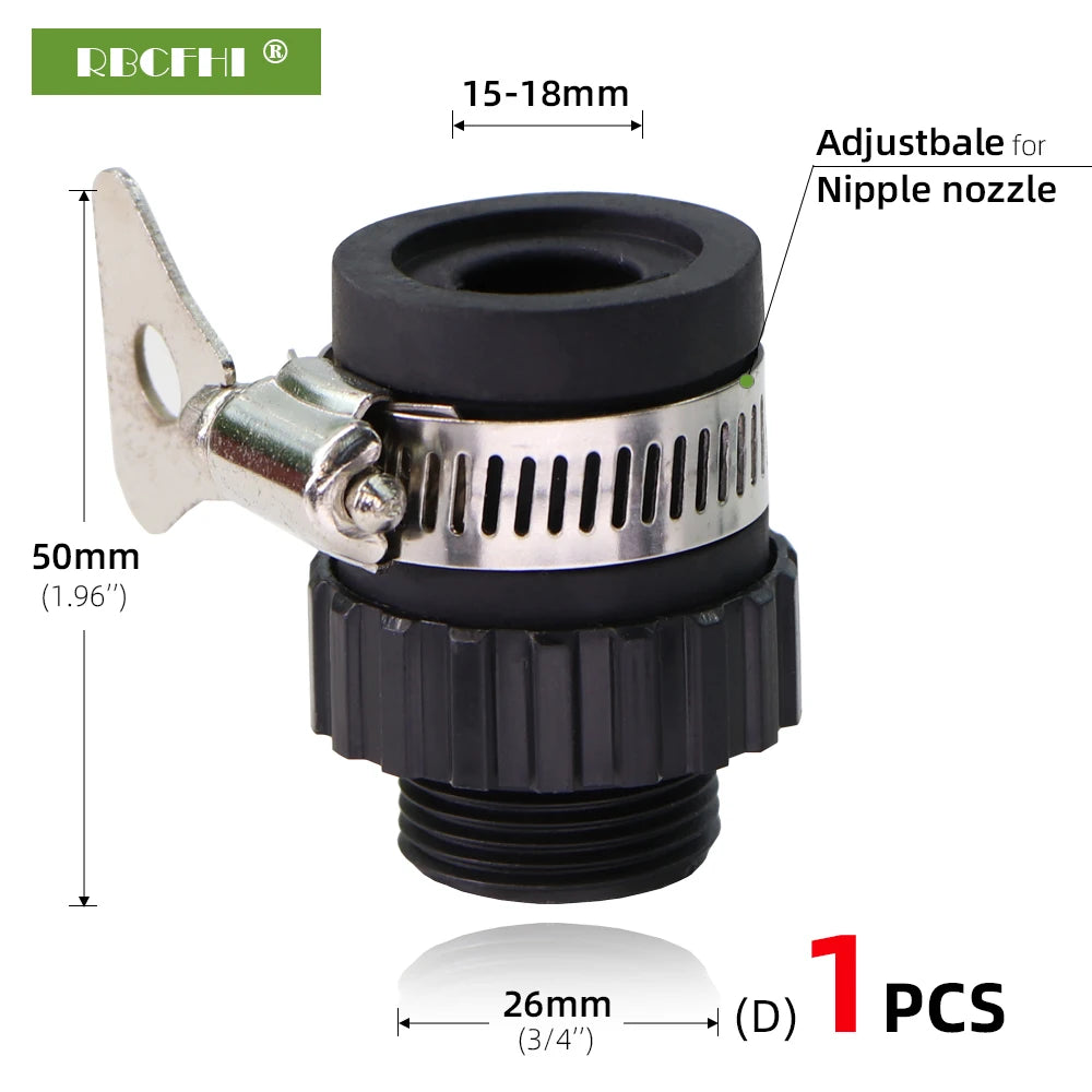 1/2'' 3/4'' 1'' Garden Water Connectors Tap Coupling Quick Adapter Hose Tubing Irrigation Joints Car Washing Fittings Faucet