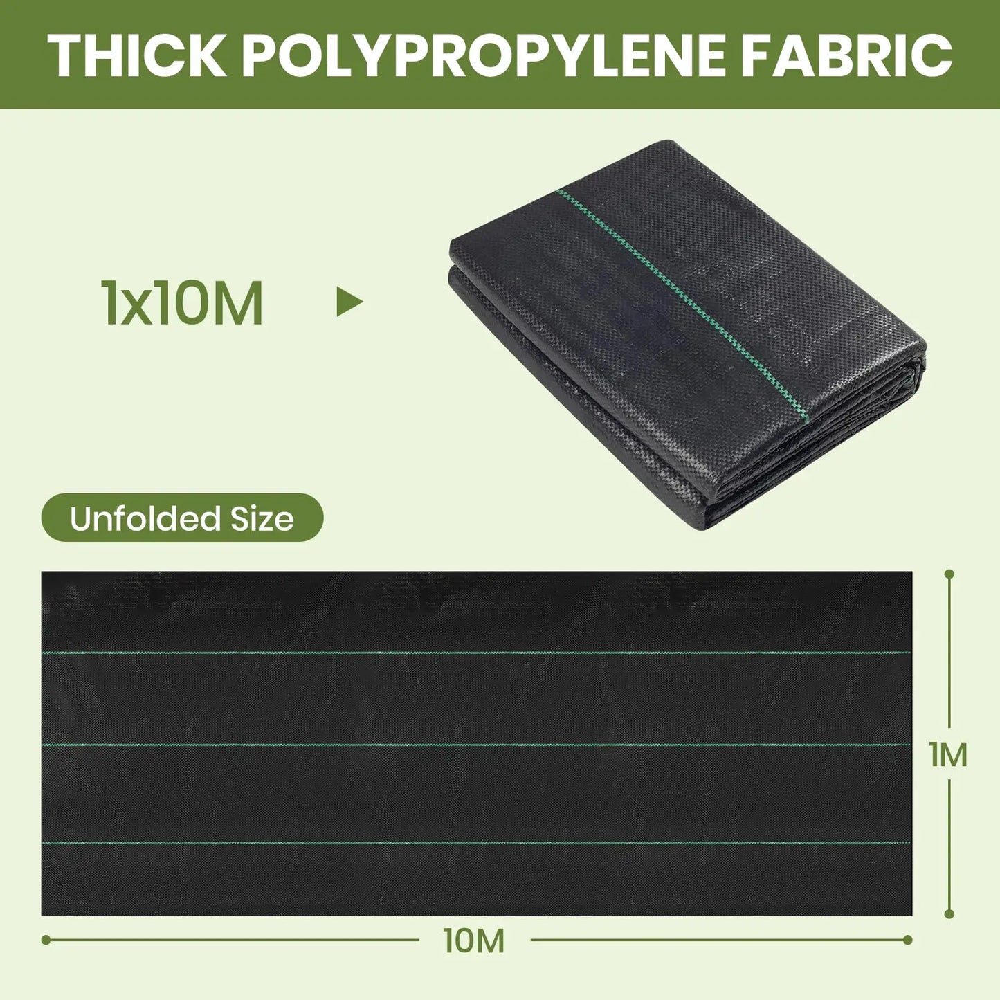 Unkrautvlies Fabric Film Tuch 1m X 10m Uv-Stable And Water-Permeable , Unkrautschutzmatte Bodendecker Garden Film, Garden Fleece