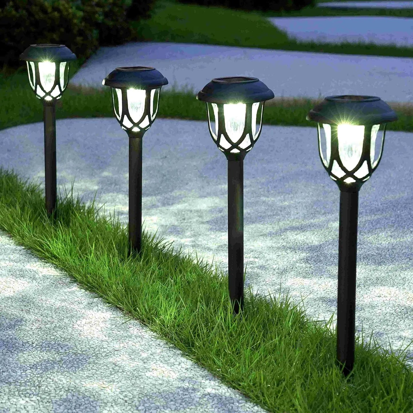 6-Pack Waterproof LED Solar Courtyard Lamps - Outdoor Lawn Lights for Garden Pathways and Landscape Lighting Decor