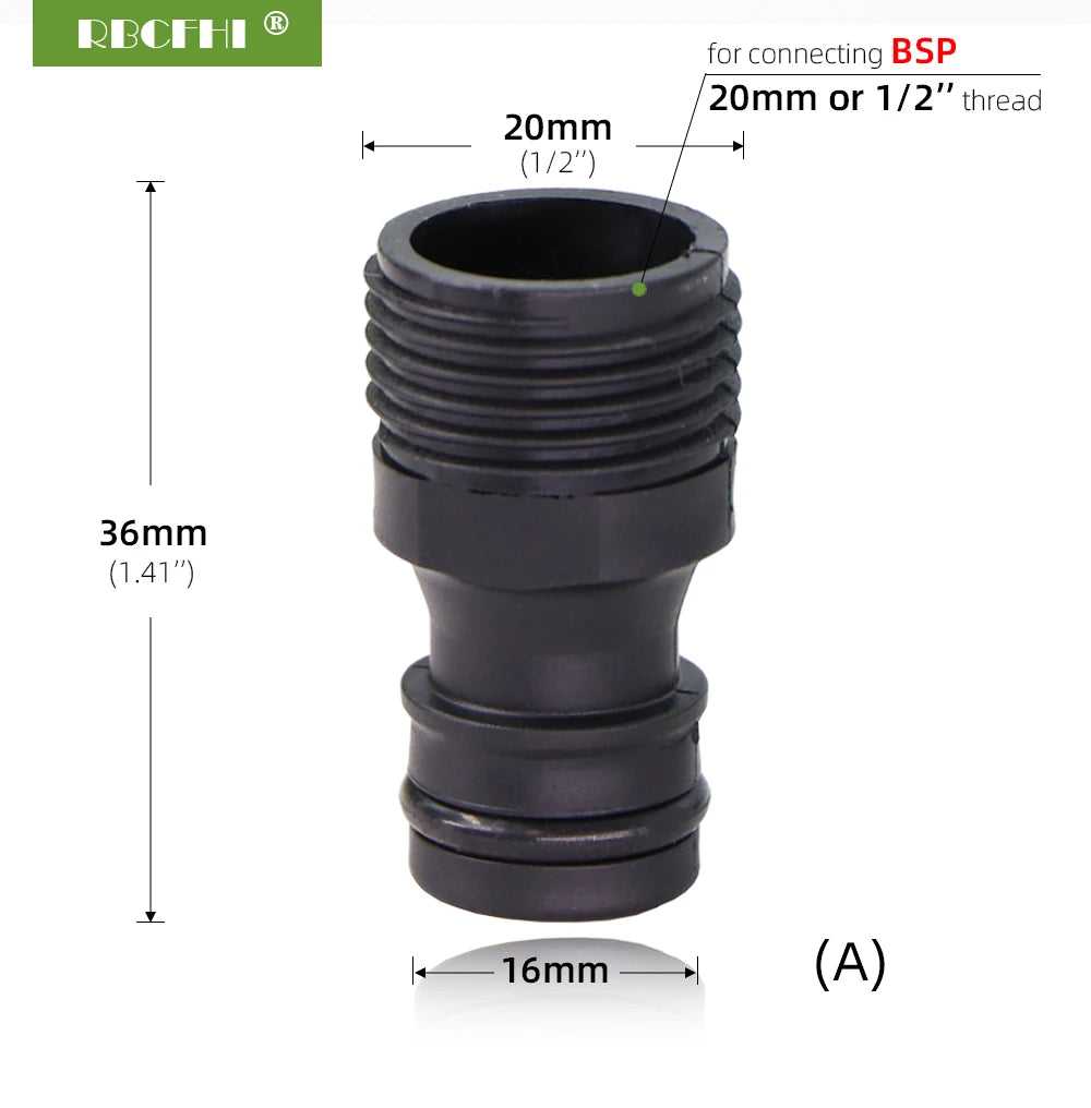 1/2'' 3/4'' 1'' Garden Water Connectors Tap Coupling Quick Adapter Hose Tubing Irrigation Joints Car Washing Fittings Faucet