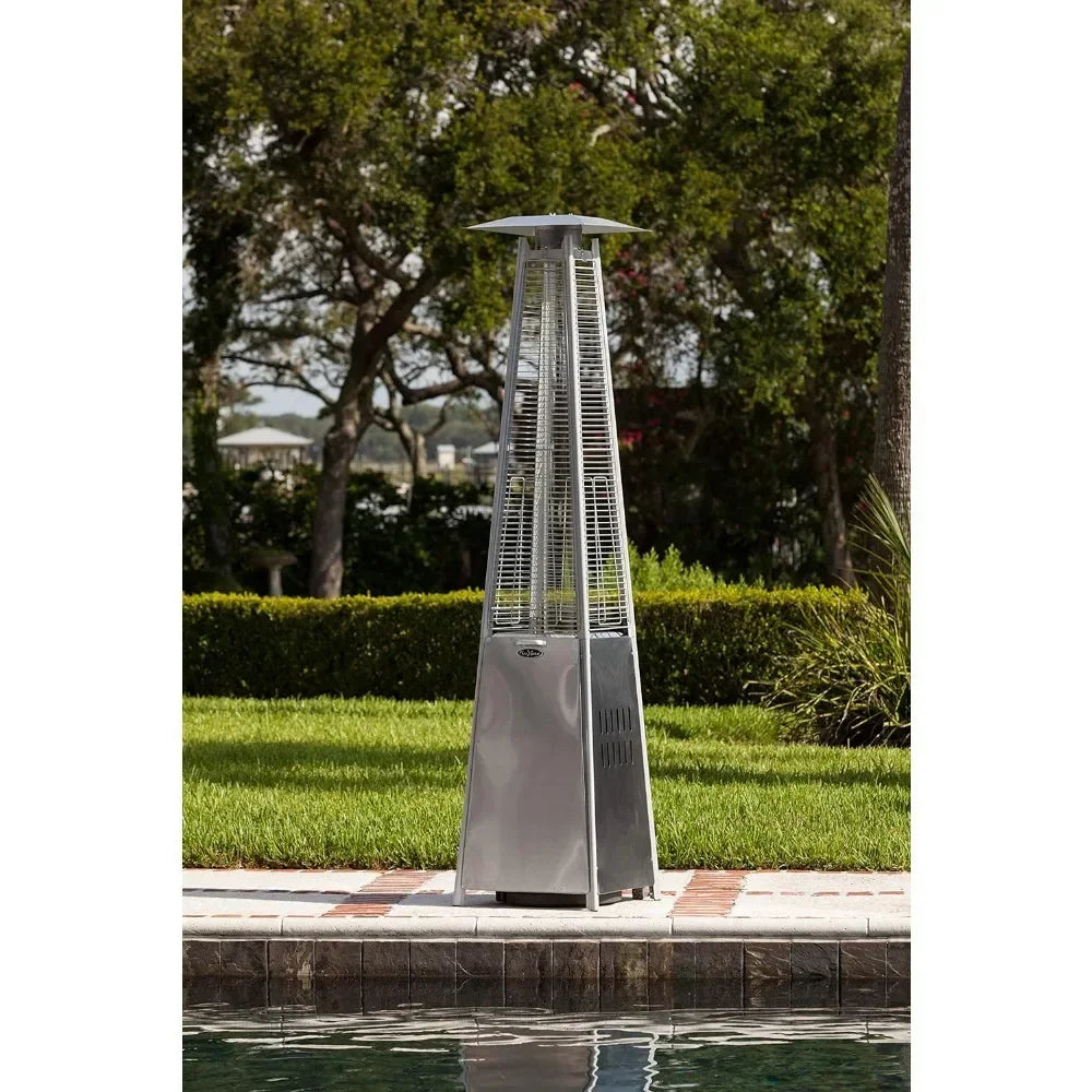 Outdoor Heaters Outdoor Propane Heater Tower With Wheels - Stainless Steel Pyramid Flame Patio Heater Garden Home