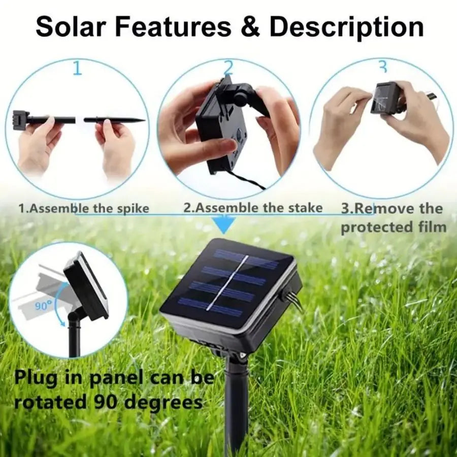 1pc Solar 30cm Meteor Rain String Lights Meteor Shower 8 Tubes 192LEDs,Waterproof Falling Raindrop Fairy Lights