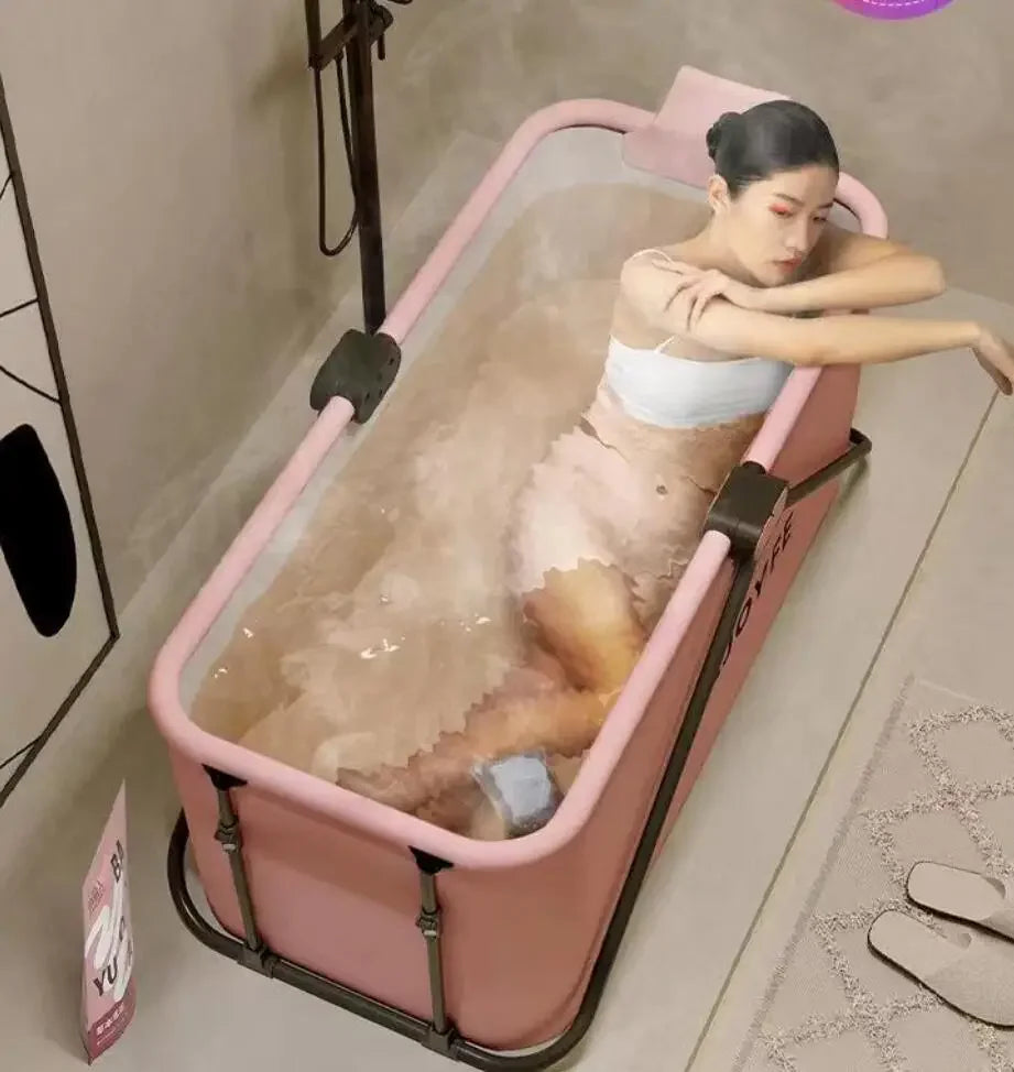 Portable Large Foldable Bathtub for Adults and Children 1.2/1.5m Full Body Soaking Tubs Household Shower Artifact Inflatable