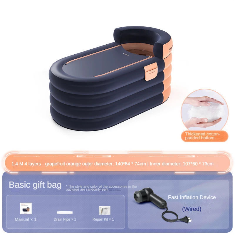 Adult Portable Bathtub Folding Bath tub Bucket Body Sauna Shower Steam Inflatable Whirlpool Bathtub Simple Bathroom Supplies