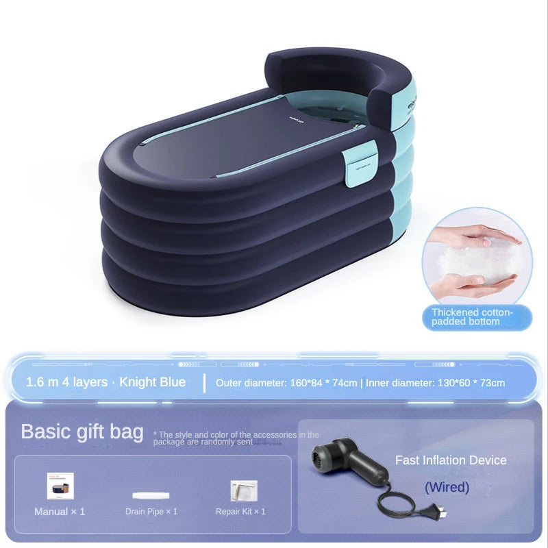 Adult Portable Bathtub Folding Bath tub Bucket Body Sauna Shower Steam Inflatable Whirlpool Bathtub Simple Bathroom Supplies