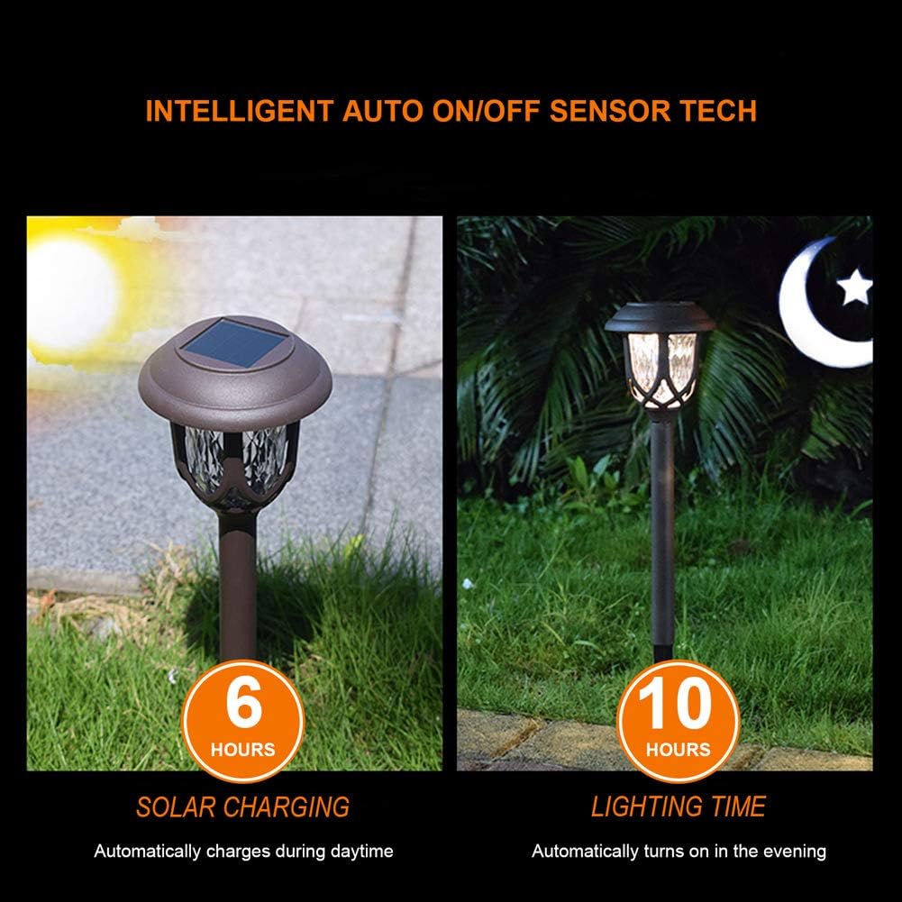 6-Pack Waterproof LED Solar Courtyard Lamps - Outdoor Lawn Lights for Garden Pathways and Landscape Lighting Decor