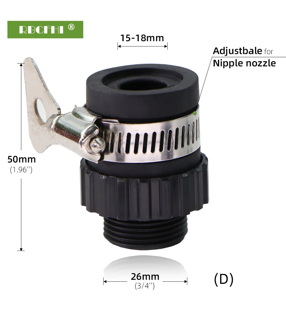 1/2'' 3/4'' 1'' Garden Water Connectors Tap Coupling Quick Adapter Hose Tubing Irrigation Joints Car Washing Fittings Faucet