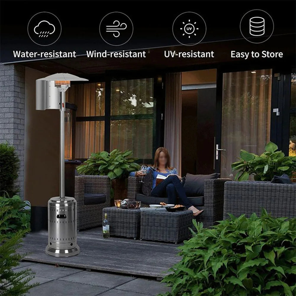 Maximize Energy Savings Adjustable Range Patio Heater Reflector Hood Prevents Heat Wastage Longer Propane Runtime