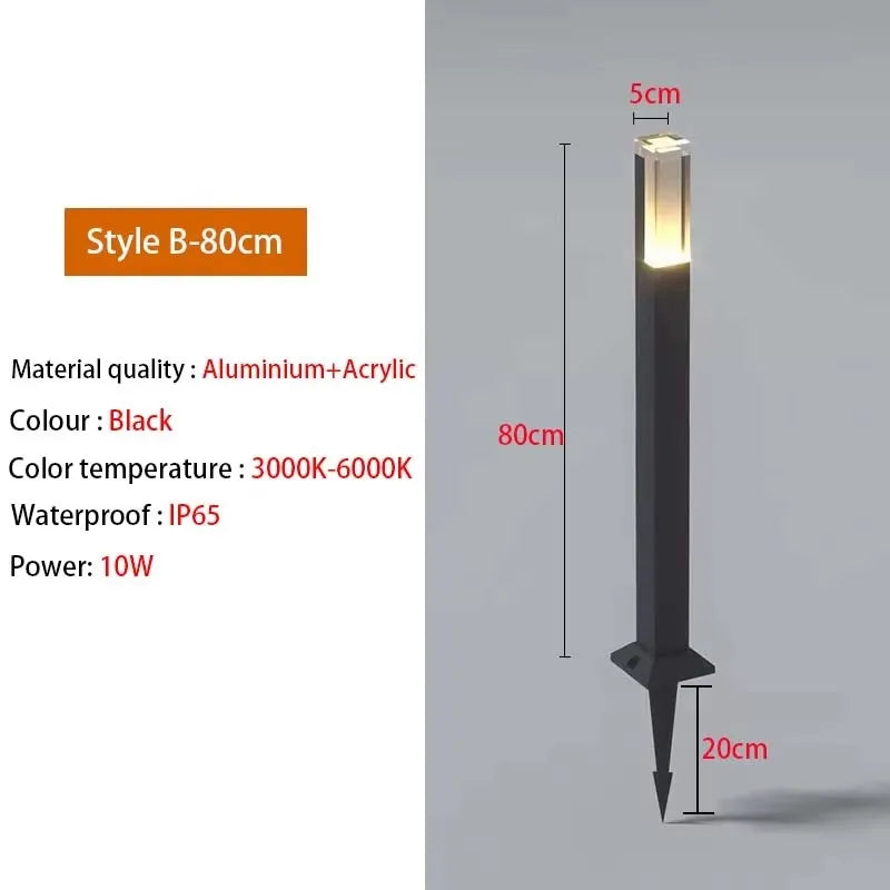 Outdoor LP65 waterproof lawn light LED 10W aluminum acrylic light, park square garden courtyard landscape light AC85-265V