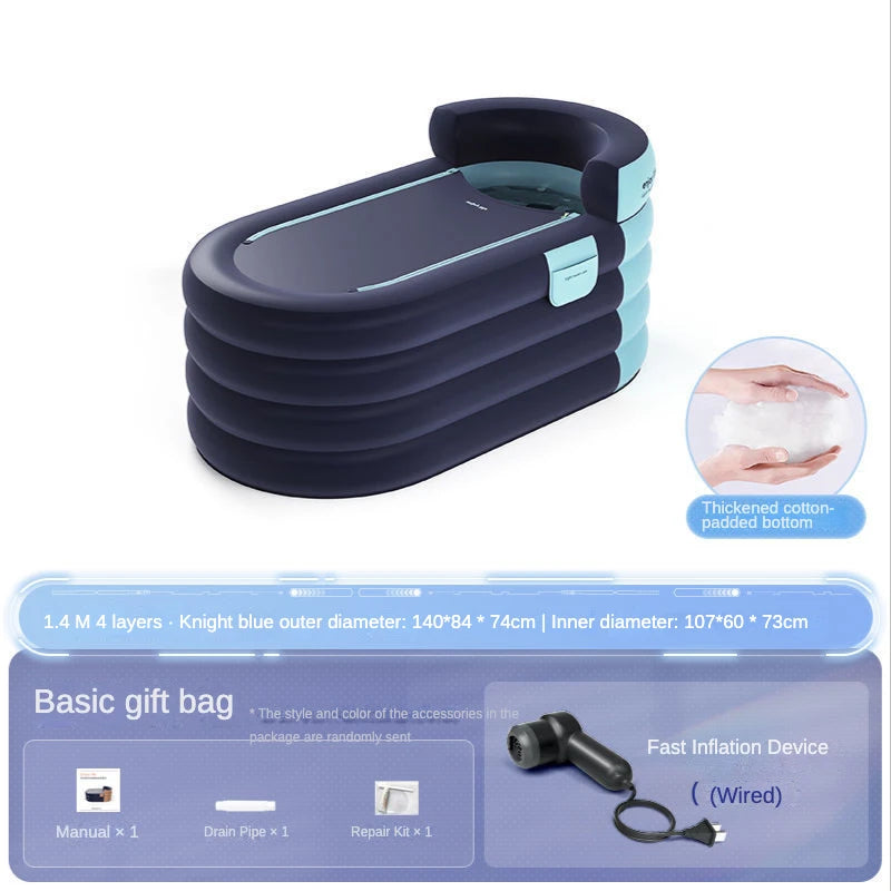 Adult Portable Bathtub Folding Bath tub Bucket Body Sauna Shower Steam Inflatable Whirlpool Bathtub Simple Bathroom Supplies