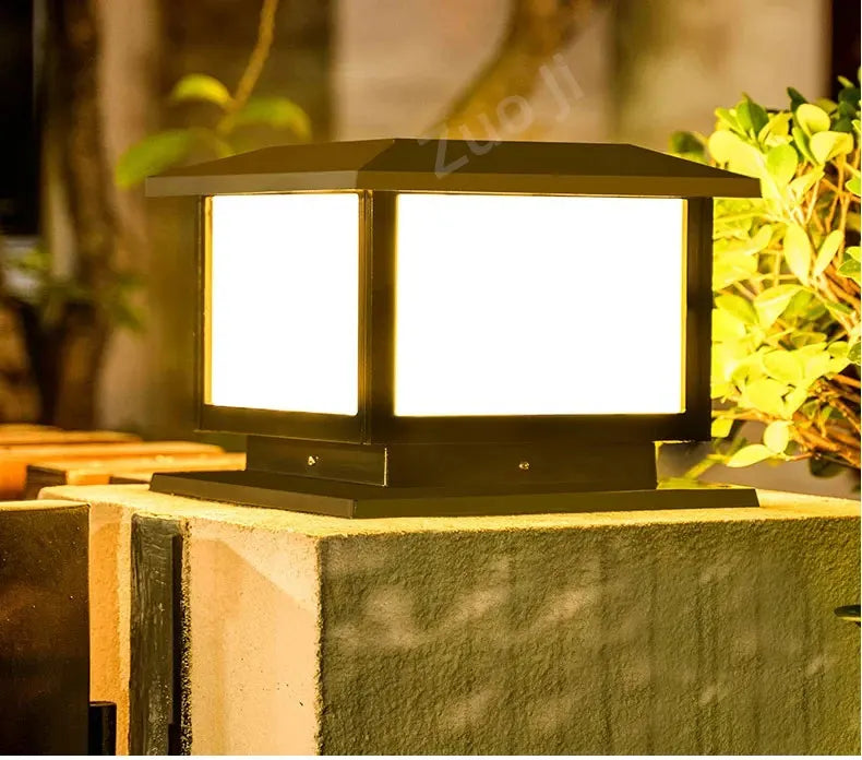 Outdoors LED Solar Lights Waterproof Solar Column Light Classical style Timed with Remote Control LED Light for Garden Patio