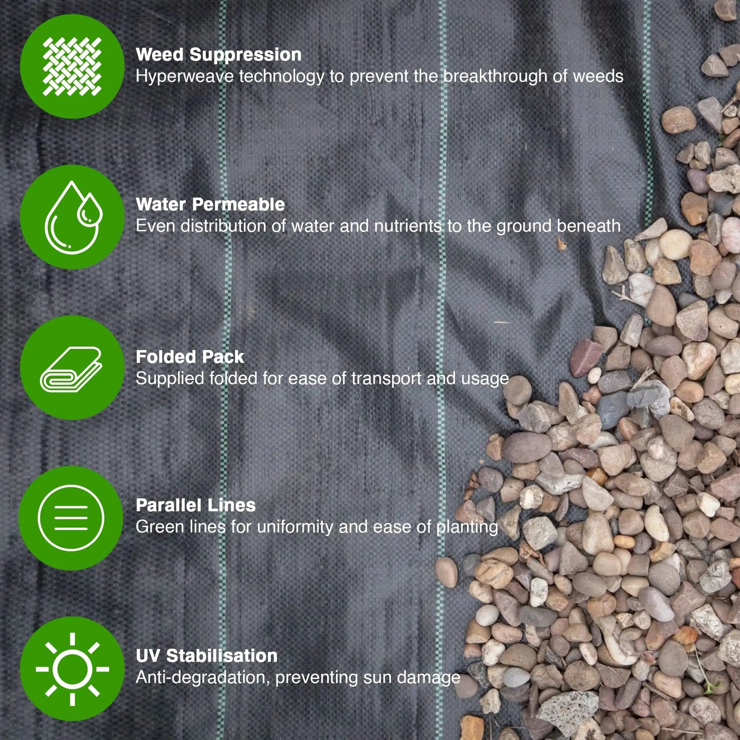 Unkrautvlies Fabric Film Tuch 1m X 10m Uv-Stable And Water-Permeable , Unkrautschutzmatte Bodendecker Garden Film, Garden Fleece