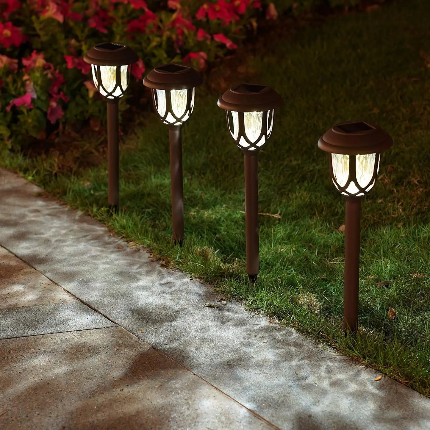 6-Pack Waterproof LED Solar Courtyard Lamps - Outdoor Lawn Lights for Garden Pathways and Landscape Lighting Decor