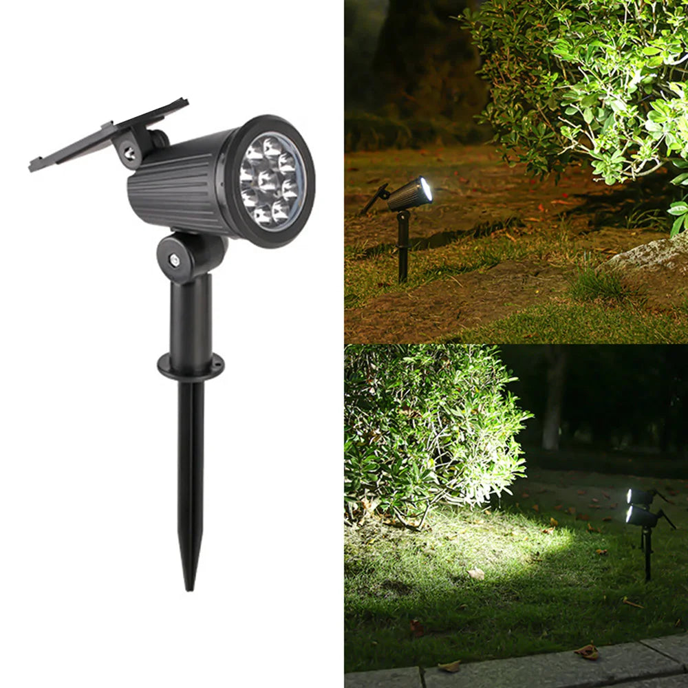 Outdoor Solar Spotlight 9LEDs Brightness Adjustable Spot Lights IP65 Waterproof Solar Spotlight for Garden Patios Porches