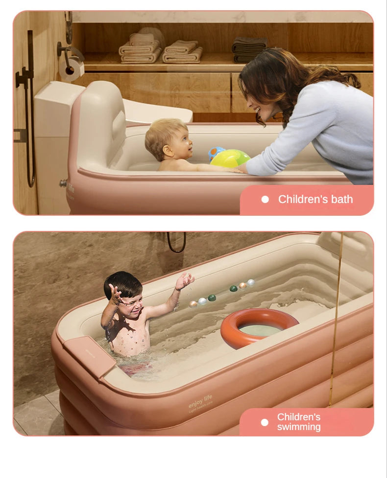 Adult Portable Bathtub Folding Bath tub Bucket Body Sauna Shower Steam Inflatable Whirlpool Bathtub Simple Bathroom Supplies
