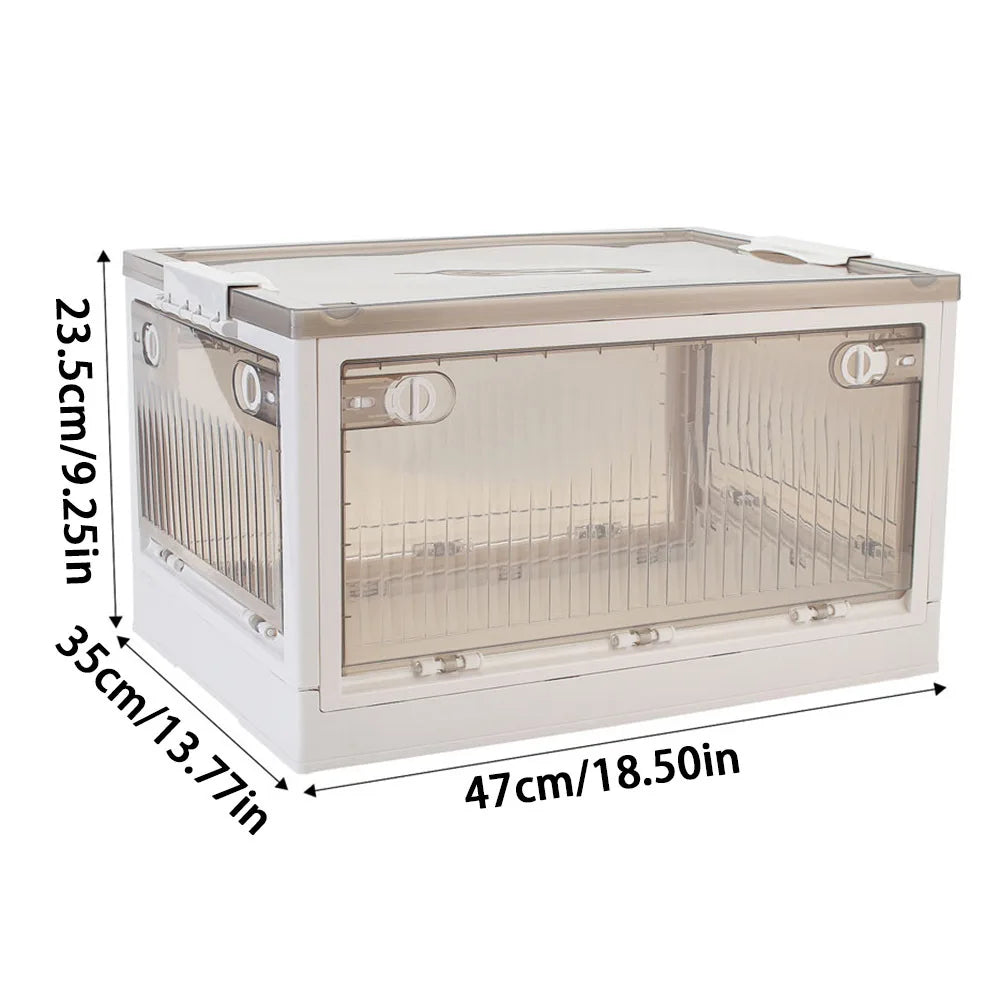 Medium Transparent Folding Storage Box with Wheels