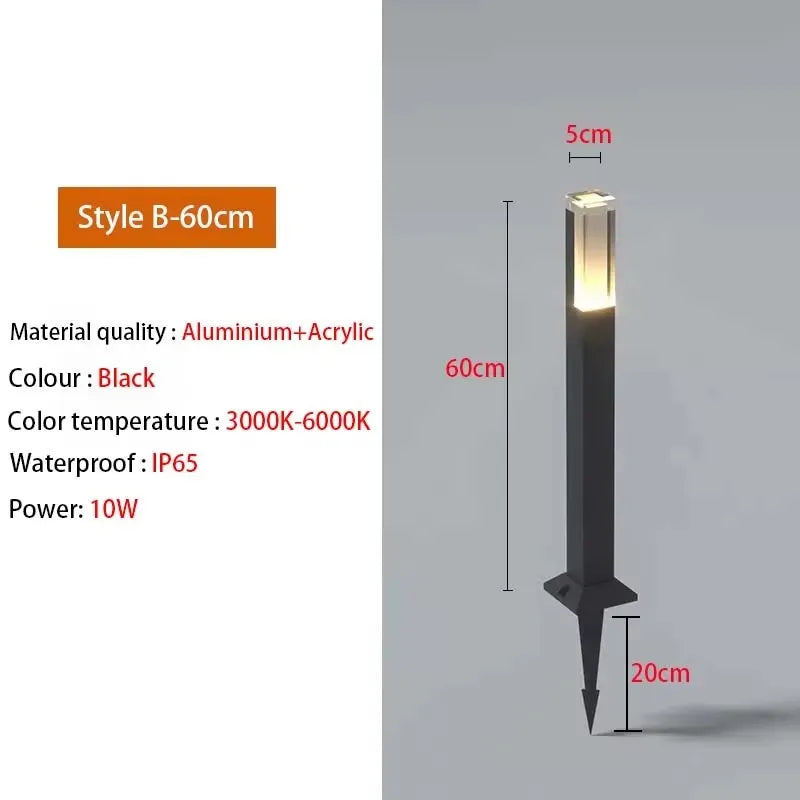 Outdoor LP65 waterproof lawn light LED 10W aluminum acrylic light, park square garden courtyard landscape light AC85-265V