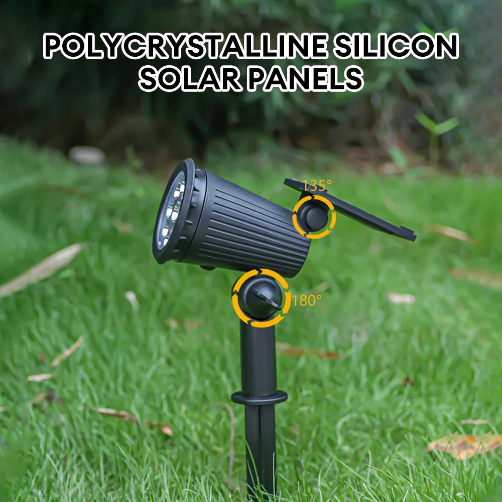 Outdoor Solar Spotlight 9LEDs Brightness Adjustable Spot Lights IP65 Waterproof Solar Spotlight for Garden Patios Porches