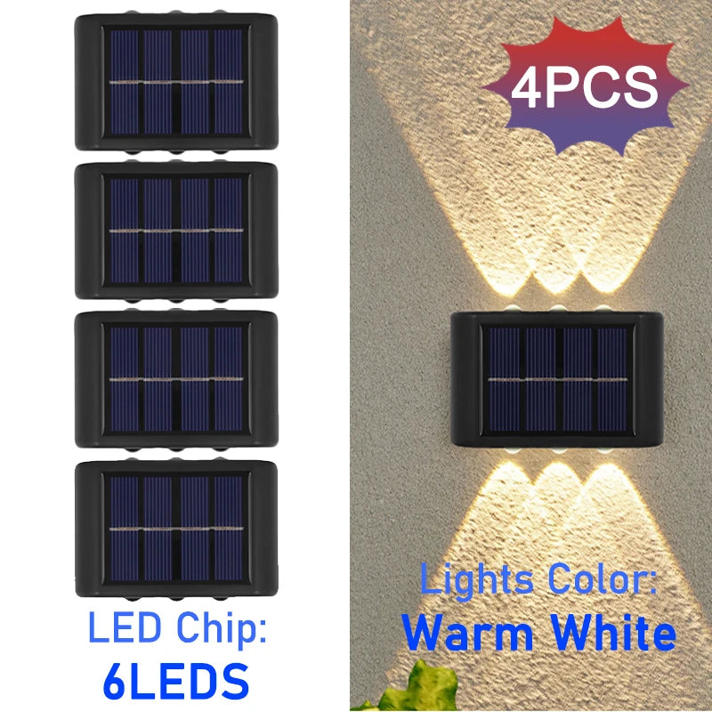 10LED Solar Wall Lights Outdoor Waterproof Security LED Lighting For Garden Yard Fence Decor Lamps