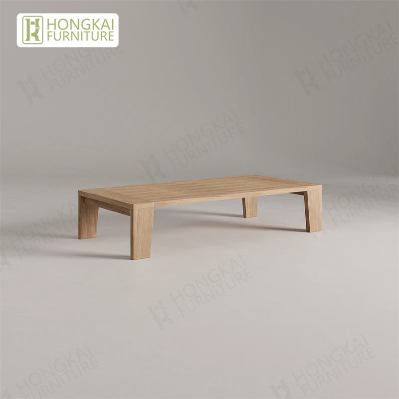 Outdoor Furniture Solid Wood Sofa and Coffee Table Set Paito Teak Sectional Sofa Teak Wood Garden Sofa Set