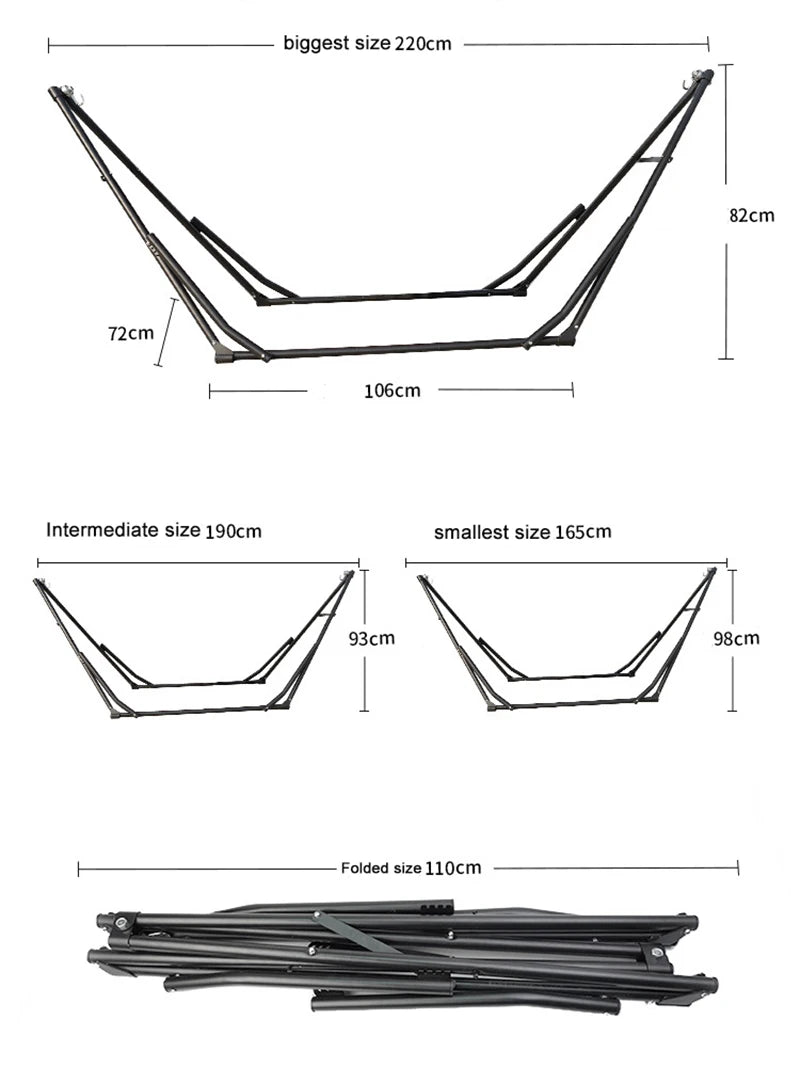 2-in-1 Hammock Hanging Chair fold Camping Thicken Swinging Chair Outdoor Hanging Bed Canvas Rocking Chair with Hammock Stand