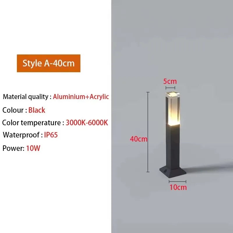 Outdoor LP65 waterproof lawn light LED 10W aluminum acrylic light, park square garden courtyard landscape light AC85-265V