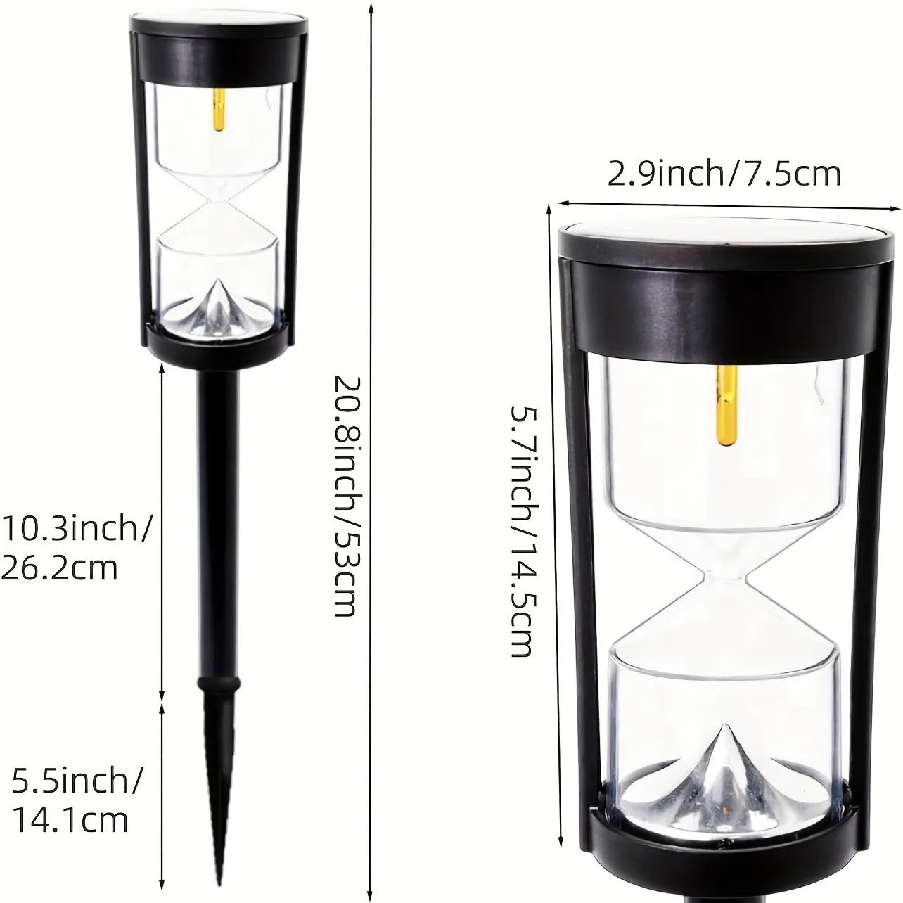 4 Pcs Solar Hourglass Lawn Lamp IP65 Waterproof Garden Light Flashing LED Landscape Light for Outdoor Garden Landscape Patio