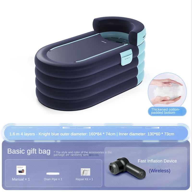 Adult Portable Bathtub Folding Bath tub Bucket Body Sauna Shower Steam Inflatable Whirlpool Bathtub Simple Bathroom Supplies