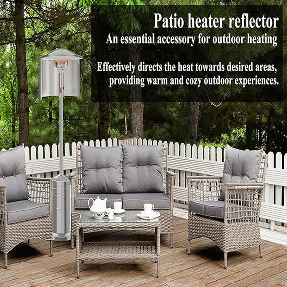 Maximize Energy Savings Adjustable Range Patio Heater Reflector Hood Prevents Heat Wastage Longer Propane Runtime