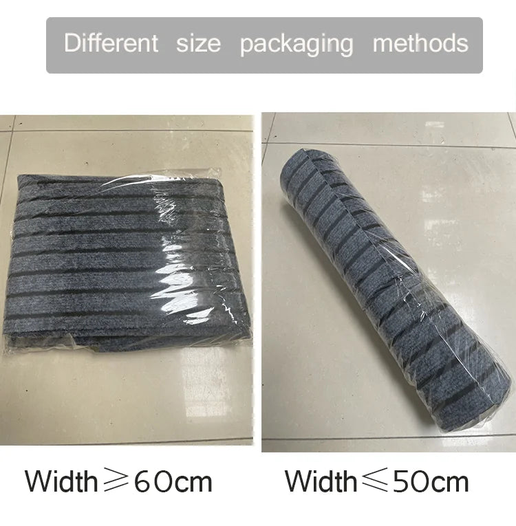 Striped Polyester PVC Doormat, Water-Resistant, Non-Slip, Stain-Resistant, Machine-Made, Outdoor Entrance Mat Easy Clean Durable
