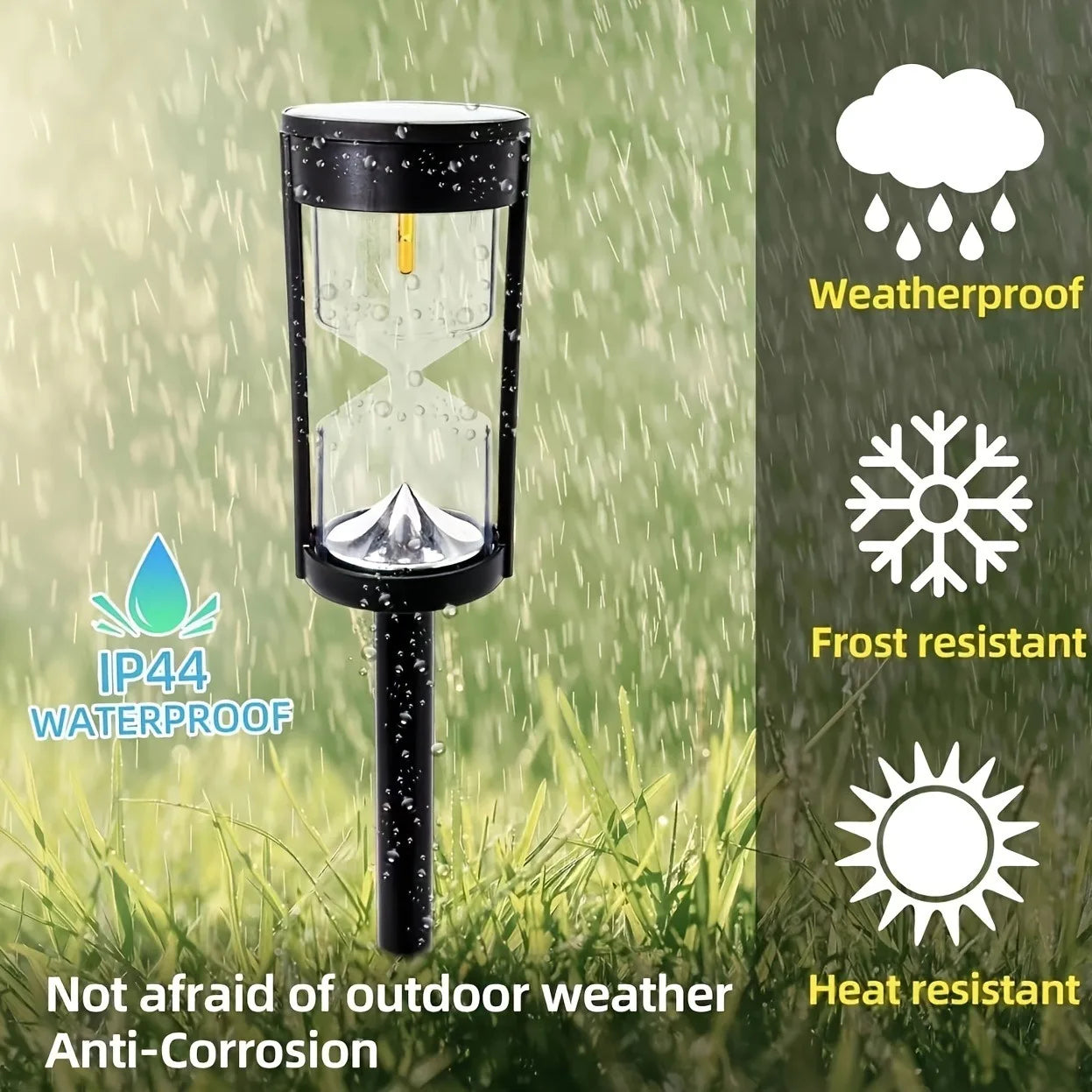 4 Pcs Solar Hourglass Lawn Lamp IP65 Waterproof Garden Light Flashing LED Landscape Light for Outdoor Garden Landscape Patio