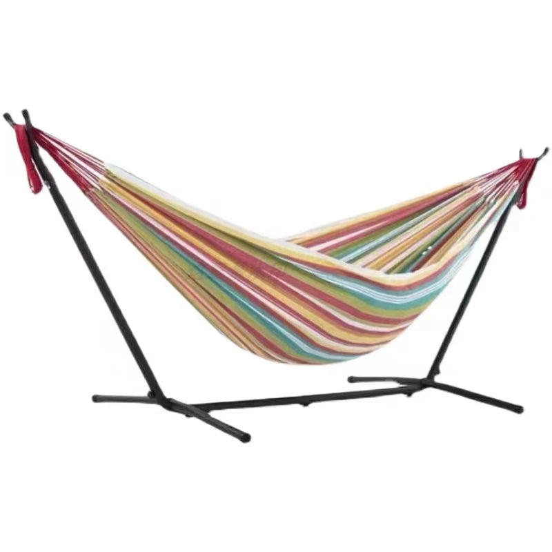 TieHo Portable Metal Hammock Stand, Simple Swing Frame, Anti-side-turn Canvas Camping Base, Outdoor Iron Stong Floor Stand