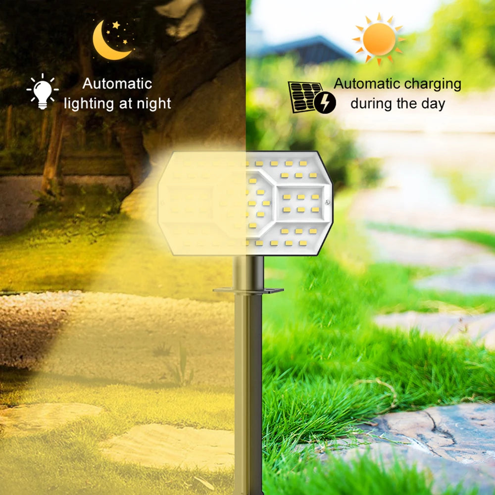 72 LED Solar Spotlights Outdoor Landscape Waterproof 108/136 LEDS Solar Powered Wall Light Auto On/Off for Yard Garden Pathway