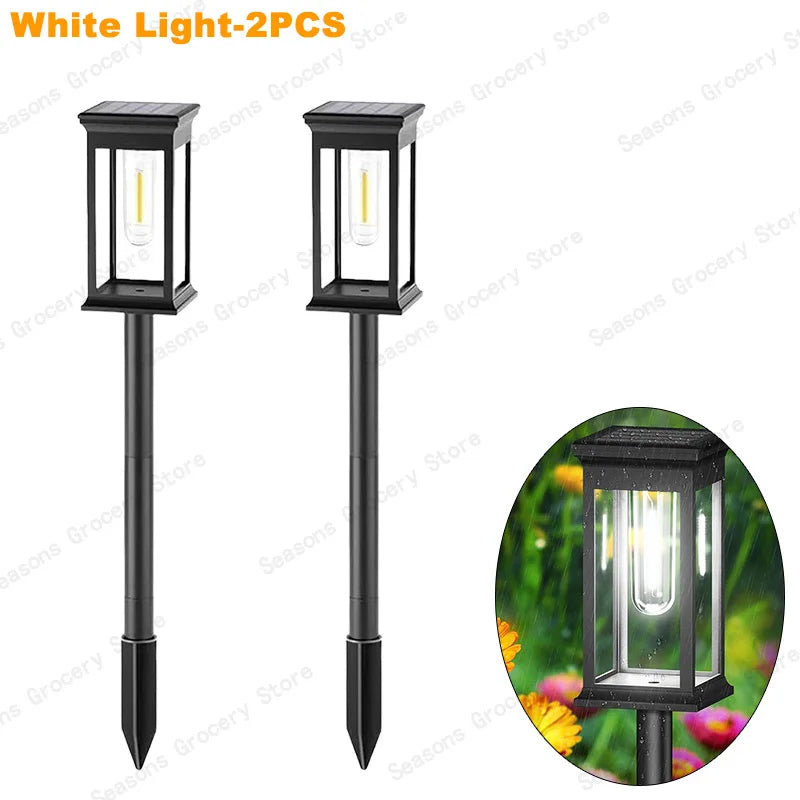 Solar LED Walkway Lights Outdoor Waterproof Durable Tungsten Warm Light Garden Patio Driveway Sidewalk Splice Decorative Lights